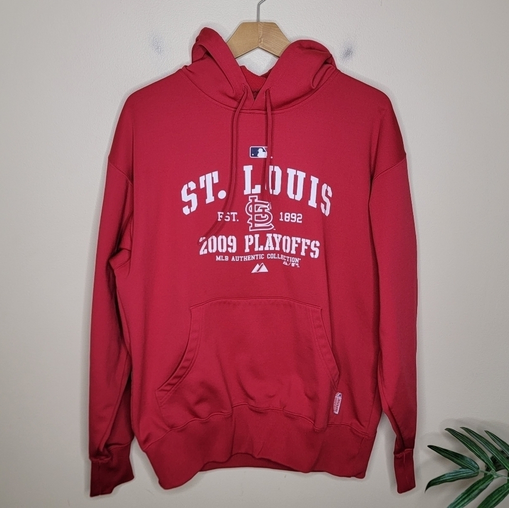 Majestic | St. Louis Cardinals Baseball 2009 Playoff Red Hoodie Size Medium